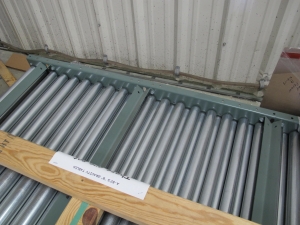 LOT (8) GRAVITY ROLLER CONVEYORS 24" X 5' WITH LEGS (W-44) LOADING & HANDLING FEE $30-